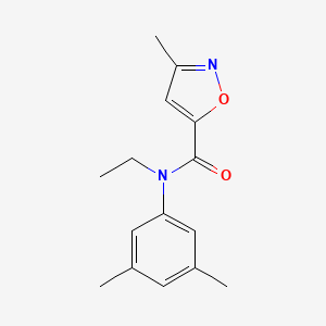 molecular formula C15H18N2O2 B7547742 N-(3,5-dimethylphenyl)-N-ethyl-3-methyl-1,2-oxazole-5-carboxamide 