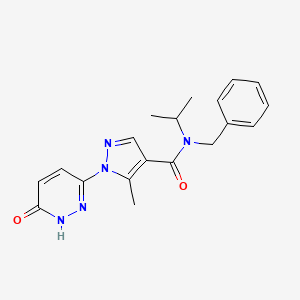 molecular formula C19H21N5O2 B7547771 N-benzyl-5-methyl-1-(6-oxo-1H-pyridazin-3-yl)-N-propan-2-ylpyrazole-4-carboxamide 