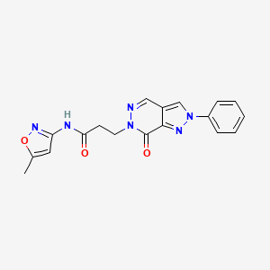 molecular formula C18H16N6O3 B7547780 N-(5-methyl-1,2-oxazol-3-yl)-3-(7-oxo-2-phenylpyrazolo[3,4-d]pyridazin-6-yl)propanamide 