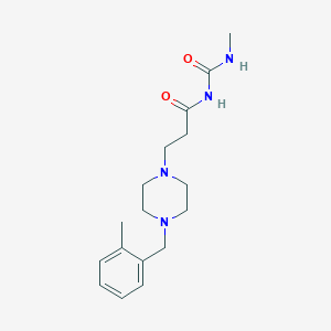 molecular formula C17H26N4O2 B7547816 N-(methylcarbamoyl)-3-[4-[(2-methylphenyl)methyl]piperazin-1-yl]propanamide 