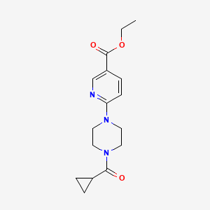 molecular formula C16H21N3O3 B7547835 Ethyl 6-[4-(cyclopropanecarbonyl)piperazin-1-yl]pyridine-3-carboxylate 