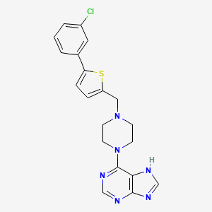 molecular formula C20H19ClN6S B7547850 6-[4-[[5-(3-chlorophenyl)thiophen-2-yl]methyl]piperazin-1-yl]-7H-purine 