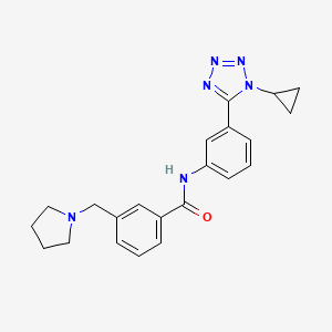molecular formula C22H24N6O B7547853 N-[3-(1-cyclopropyltetrazol-5-yl)phenyl]-3-(pyrrolidin-1-ylmethyl)benzamide 