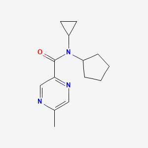 molecular formula C14H19N3O B7547860 N-cyclopentyl-N-cyclopropyl-5-methylpyrazine-2-carboxamide 