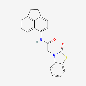 molecular formula C21H16N2O2S B7547863 N-(1,2-dihydroacenaphthylen-5-yl)-2-(2-oxo-1,3-benzothiazol-3(2H)-yl)acetamide 