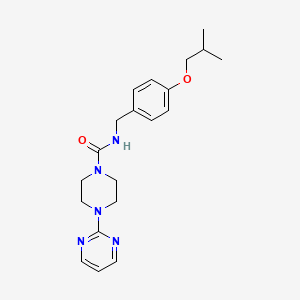 molecular formula C20H27N5O2 B7547871 N-[[4-(2-methylpropoxy)phenyl]methyl]-4-pyrimidin-2-ylpiperazine-1-carboxamide 
