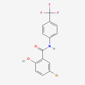 molecular formula C14H9BrF3NO2 B7547880 5-溴-2-羟基-N-[4-(三氟甲基)苯基]苯甲酰胺 