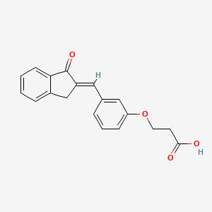 3-[3-[(E)-(3-oxo-1H-inden-2-ylidene)methyl]phenoxy]propanoic acid