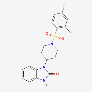 molecular formula C19H20FN3O3S B7547957 3-[1-(4-fluoro-2-methylphenyl)sulfonylpiperidin-4-yl]-1H-benzimidazol-2-one 