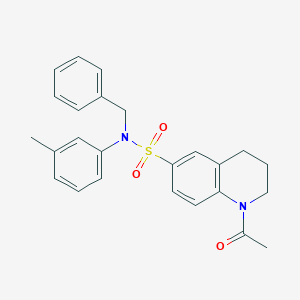 1-acetyl-N-benzyl-N-(3-methylphenyl)-3,4-dihydro-2H-quinoline-6-sulfonamide