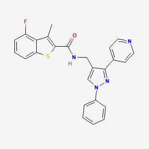 4-fluoro-3-methyl-N-[(1-phenyl-3-pyridin-4-ylpyrazol-4-yl)methyl]-1-benzothiophene-2-carboxamide