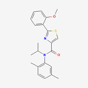 molecular formula C22H24N2O2S B7548003 N-(2,5-dimethylphenyl)-2-(2-methoxyphenyl)-N-propan-2-yl-1,3-thiazole-4-carboxamide 