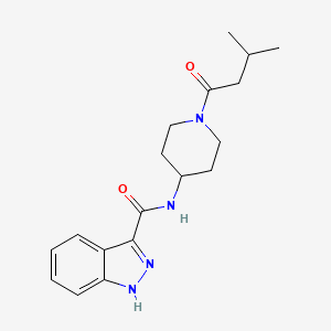 molecular formula C18H24N4O2 B7548018 N-[1-(3-methylbutanoyl)piperidin-4-yl]-1H-indazole-3-carboxamide 