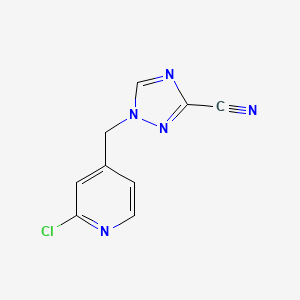 molecular formula C9H6ClN5 B7548019 1-[(2-Chloropyridin-4-yl)methyl]-1,2,4-triazole-3-carbonitrile 