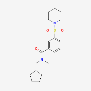 molecular formula C19H28N2O3S B7548024 N-(cyclopentylmethyl)-N-methyl-3-piperidin-1-ylsulfonylbenzamide 