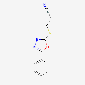 3-[(5-Phenyl-1,3,4-oxadiazol-2-yl)sulfanyl]propanenitrile