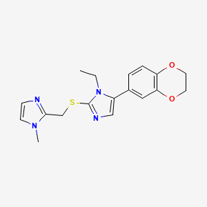 5-(2,3-Dihydro-1,4-benzodioxin-6-yl)-1-ethyl-2-[(1-methylimidazol-2-yl)methylsulfanyl]imidazole