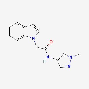 molecular formula C14H14N4O B7548070 2-(1H-indol-1-yl)-N-(1-methyl-1H-pyrazol-4-yl)acetamide 