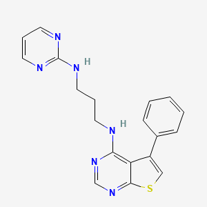 molecular formula C19H18N6S B7548074 N-(5-phenylthieno[2,3-d]pyrimidin-4-yl)-N'-pyrimidin-2-ylpropane-1,3-diamine 