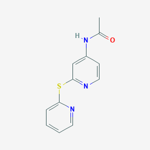 molecular formula C12H11N3OS B7548102 N-(2-pyridin-2-ylsulfanylpyridin-4-yl)acetamide 
