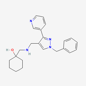 molecular formula C23H28N4O B7548113 1-[[(1-Benzyl-3-pyridin-3-ylpyrazol-4-yl)methylamino]methyl]cyclohexan-1-ol 