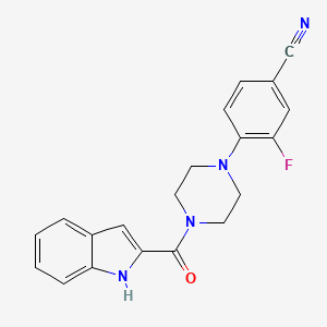 3-fluoro-4-[4-(1H-indole-2-carbonyl)piperazin-1-yl]benzonitrile