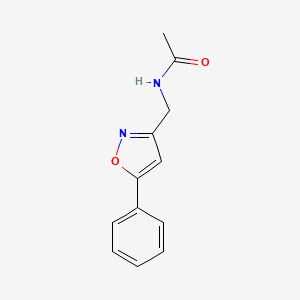 molecular formula C12H12N2O2 B7548145 N-[(5-phenyl-1,2-oxazol-3-yl)methyl]acetamide 