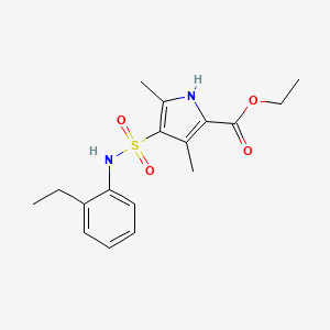 molecular formula C17H22N2O4S B7548178 ethyl 4-{[(2-ethylphenyl)amino]sulfonyl}-3,5-dimethyl-1H-pyrrole-2-carboxylate 