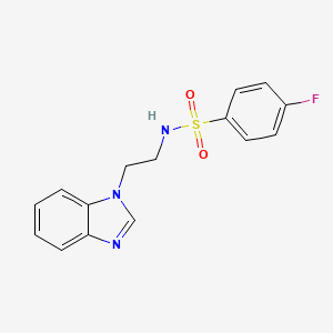 molecular formula C15H14FN3O2S B7548193 N-[2-(benzimidazol-1-yl)ethyl]-4-fluorobenzenesulfonamide 
