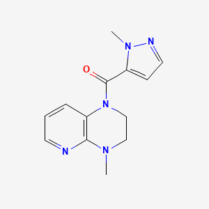 molecular formula C13H15N5O B7548195 4-methyl-1-[(1-methyl-1H-pyrazol-5-yl)carbonyl]-1,2,3,4-tetrahydropyrido[2,3-b]pyrazine 