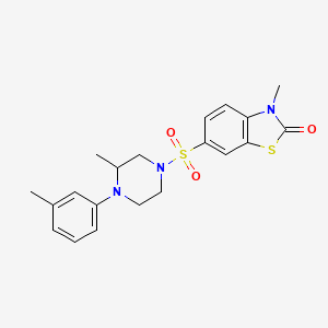 molecular formula C20H23N3O3S2 B7548214 3-methyl-6-{[3-methyl-4-(3-methylphenyl)piperazin-1-yl]sulfonyl}-1,3-benzothiazol-2(3H)-one 