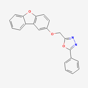 molecular formula C21H14N2O3 B7548226 1,3,4-Oxadiazole, 2-[(benzo[b]benzofuran-2-yloxy)methyl]-5-phenyl- 
