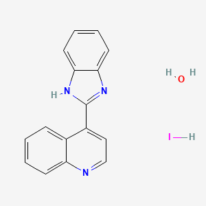 4-(1H-benzimidazol-2-yl)quinoline;hydrate;hydroiodide