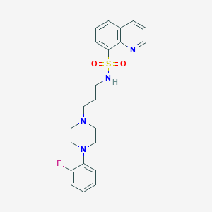 molecular formula C22H25FN4O2S B7548257 N-[3-[4-(2-fluorophenyl)piperazin-1-yl]propyl]quinoline-8-sulfonamide 