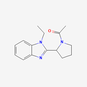 molecular formula C15H19N3O B7548265 2-(1-acetylpyrrolidin-2-yl)-1-ethyl-1H-benzimidazole 