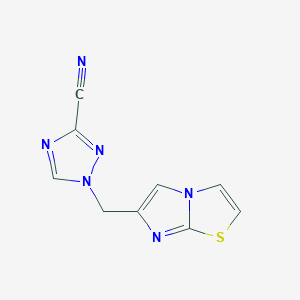 molecular formula C9H6N6S B7548268 1-(Imidazo[2,1-b][1,3]thiazol-6-ylmethyl)-1,2,4-triazole-3-carbonitrile 