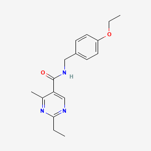 molecular formula C17H21N3O2 B7548270 N-(4-ethoxybenzyl)-2-ethyl-4-methylpyrimidine-5-carboxamide 
