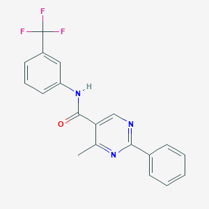 molecular formula C19H14F3N3O B7548288 4-methyl-2-phenyl-N-[3-(trifluoromethyl)phenyl]pyrimidine-5-carboxamide 