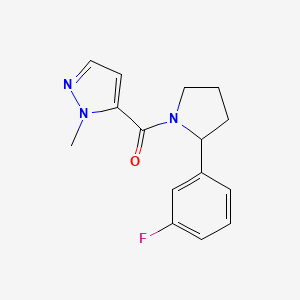 molecular formula C15H16FN3O B7548296 5-{[2-(3-fluorophenyl)pyrrolidin-1-yl]carbonyl}-1-methyl-1H-pyrazole 