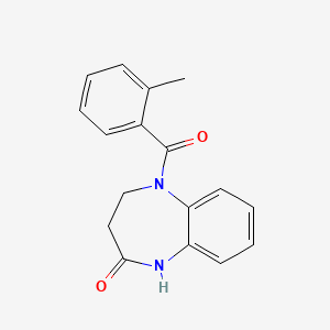 molecular formula C17H16N2O2 B7548300 5-(2-methylbenzoyl)-1,3,4,5-tetrahydro-2H-1,5-benzodiazepin-2-one 