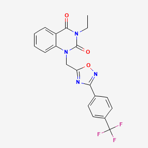 molecular formula C20H15F3N4O3 B7548311 3-ethyl-1-({3-[4-(trifluoromethyl)phenyl]-1,2,4-oxadiazol-5-yl}methyl)quinazoline-2,4(1H,3H)-dione 