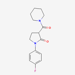 molecular formula C16H19FN2O2 B7548326 1-(4-Fluorophenyl)-3-(piperidine-1-carbonyl)pyrrolidin-2-one 