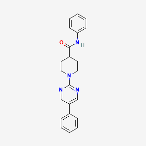 molecular formula C22H22N4O B7548342 2-[4-(cyclopentylamino)-2-oxoquinazolin-1(2H)-yl]-N-(2,5-difluorophenyl)acetamide 