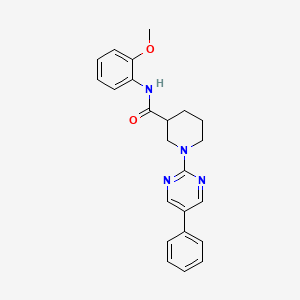 molecular formula C23H24N4O2 B7548345 N-(3-ethoxypropyl)-4-[2-(4-methoxyphenoxy)pyrimidin-5-yl]benzamide 