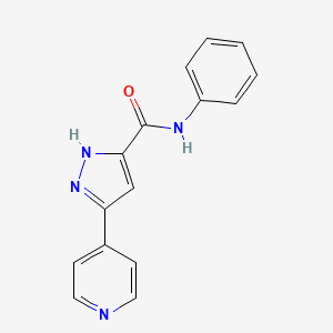 molecular formula C15H12N4O B7548352 N-phenyl-5-pyridin-4-yl-1H-pyrazole-3-carboxamide 