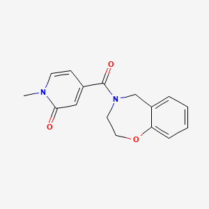 molecular formula C16H16N2O3 B7548357 4-(3,5-dihydro-2H-1,4-benzoxazepine-4-carbonyl)-1-methylpyridin-2-one 