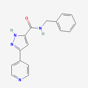 molecular formula C16H14N4O B7548362 N-benzyl-3-pyridin-4-yl-1H-pyrazole-5-carboxamide 