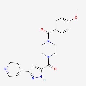 1-(4-methoxybenzoyl)-4-[(5-pyridin-4-yl-1H-pyrazol-3-yl)carbonyl]piperazine