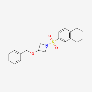 molecular formula C20H23NO3S B7548396 3-Phenylmethoxy-1-(5,6,7,8-tetrahydronaphthalen-2-ylsulfonyl)azetidine 