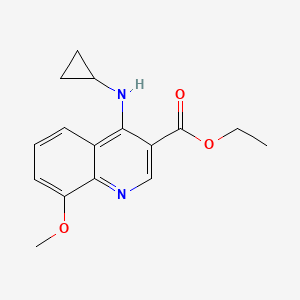 molecular formula C16H18N2O3 B7548401 Ethyl 4-(cyclopropylamino)-8-methoxyquinoline-3-carboxylate 